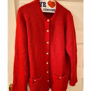 Kerri and Kelsey cardigan in beautiful red